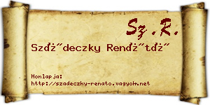 Szádeczky Renátó névjegykártya