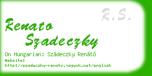 renato szadeczky business card