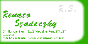 renato szadeczky business card